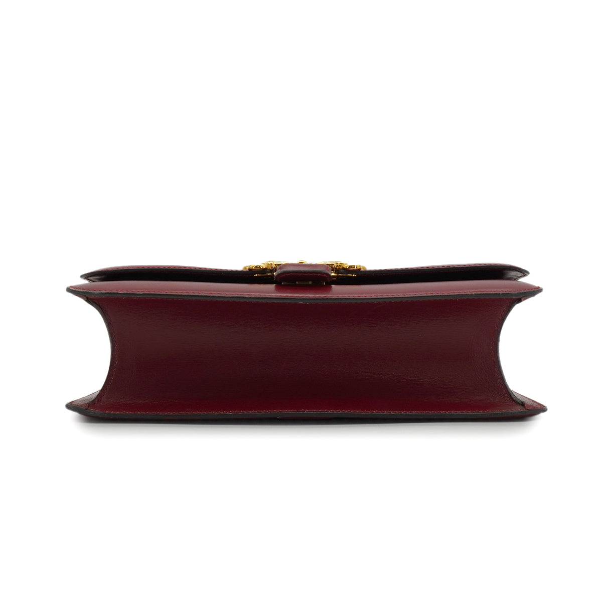 HERMES SOROGNE ROUGE H BOX CALF SHOULDER BAG 1976 CIRCLE F GOLD HARDWARE 90344453
