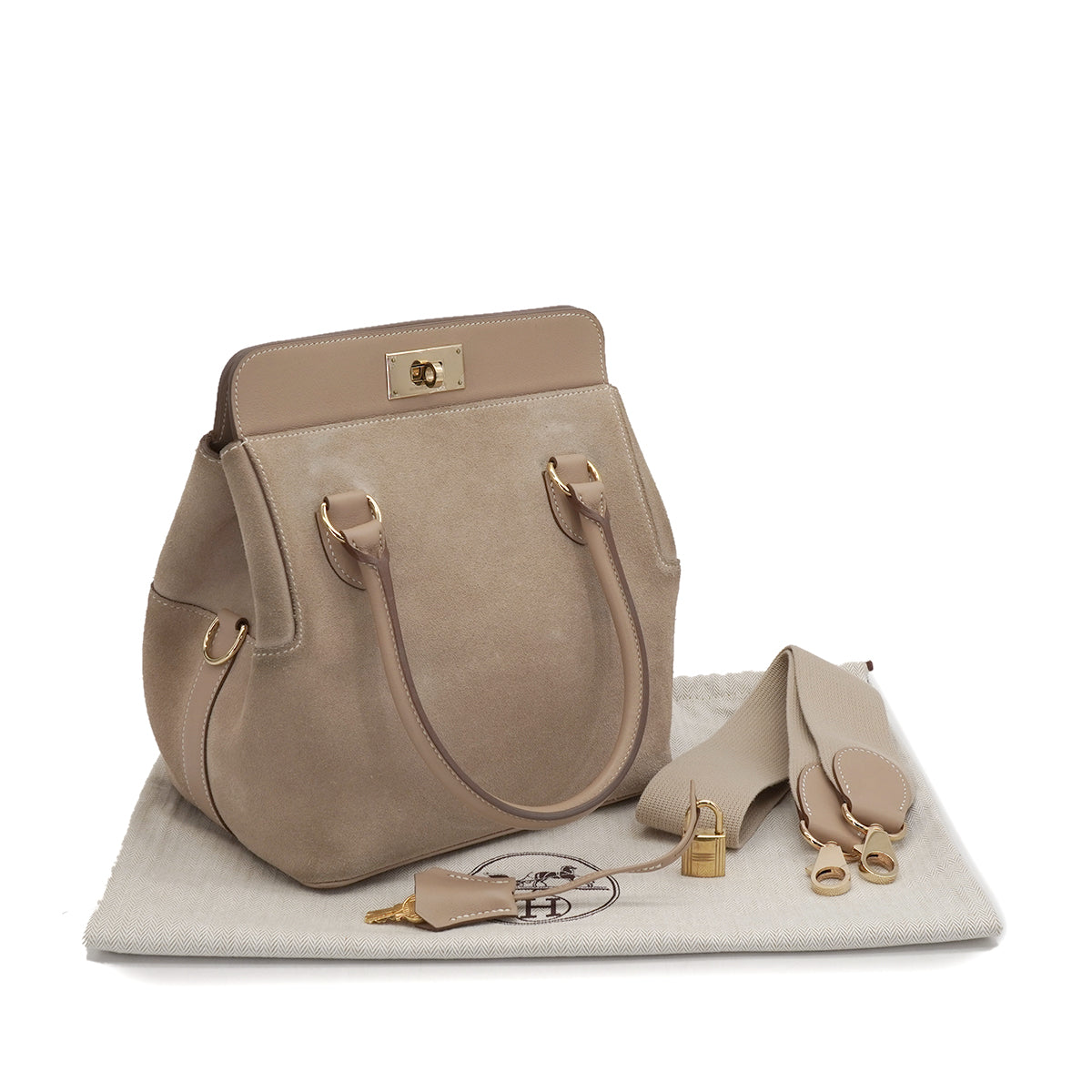 HERMES TOOLBOX 20 ETOUPE DOBRIS 2012 SQUARE P GOLD HARDWARE 90350191