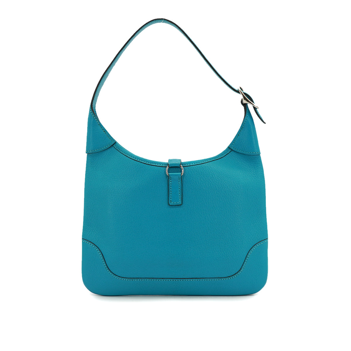 HERMES TRIM 24 TURQUOISE CHEVRE SHOULDER BAG 2005 SQUARE I PALLADIUM HARDWARE 90332916