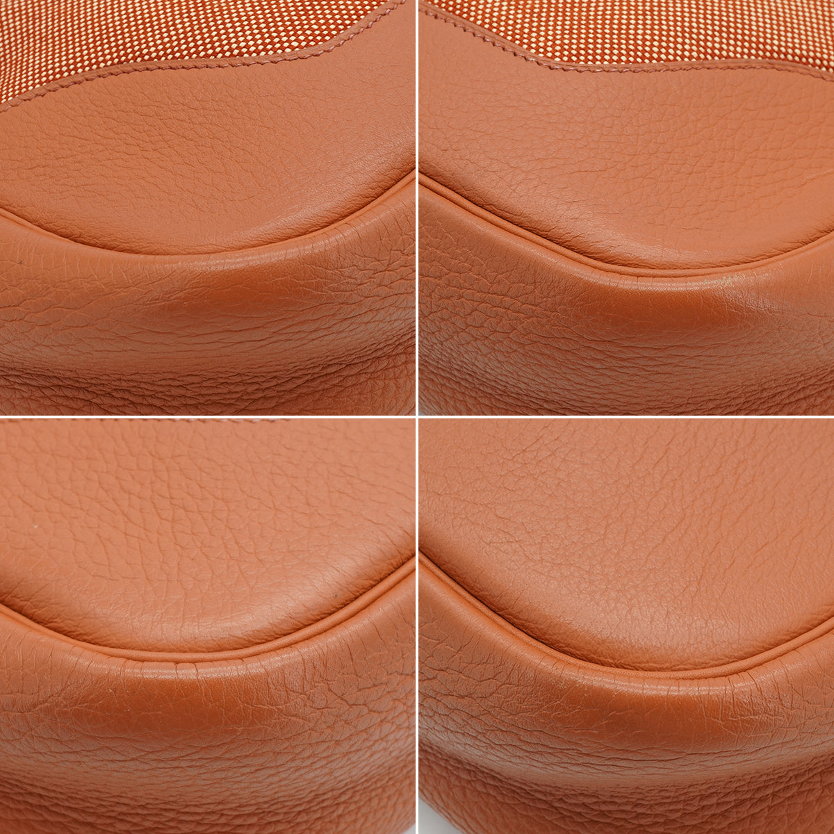HERMES TRIM 31 BROWN TAURILLON CLEMENCE TOILE H SHOULDER BAG 1997 SQUARE A GOLD HARDWARE 90337285
