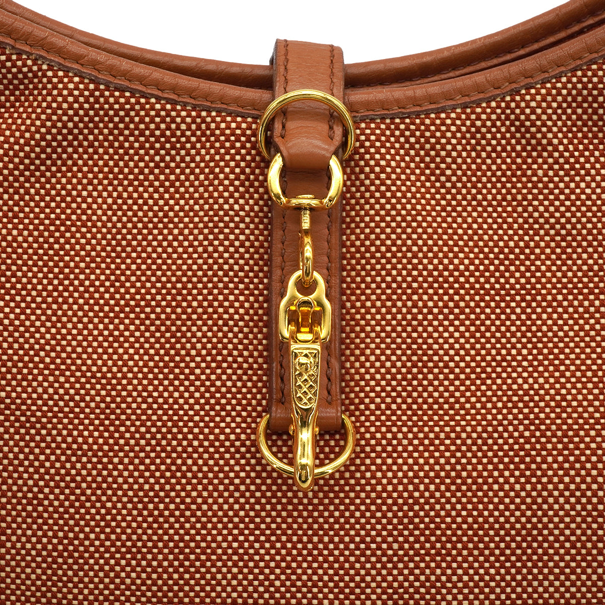 HERMES TRIM 31 BROWN TAURILLON CLEMENCE TOILE H SHOULDER BAG 1997 SQUARE A GOLD HARDWARE 90337285