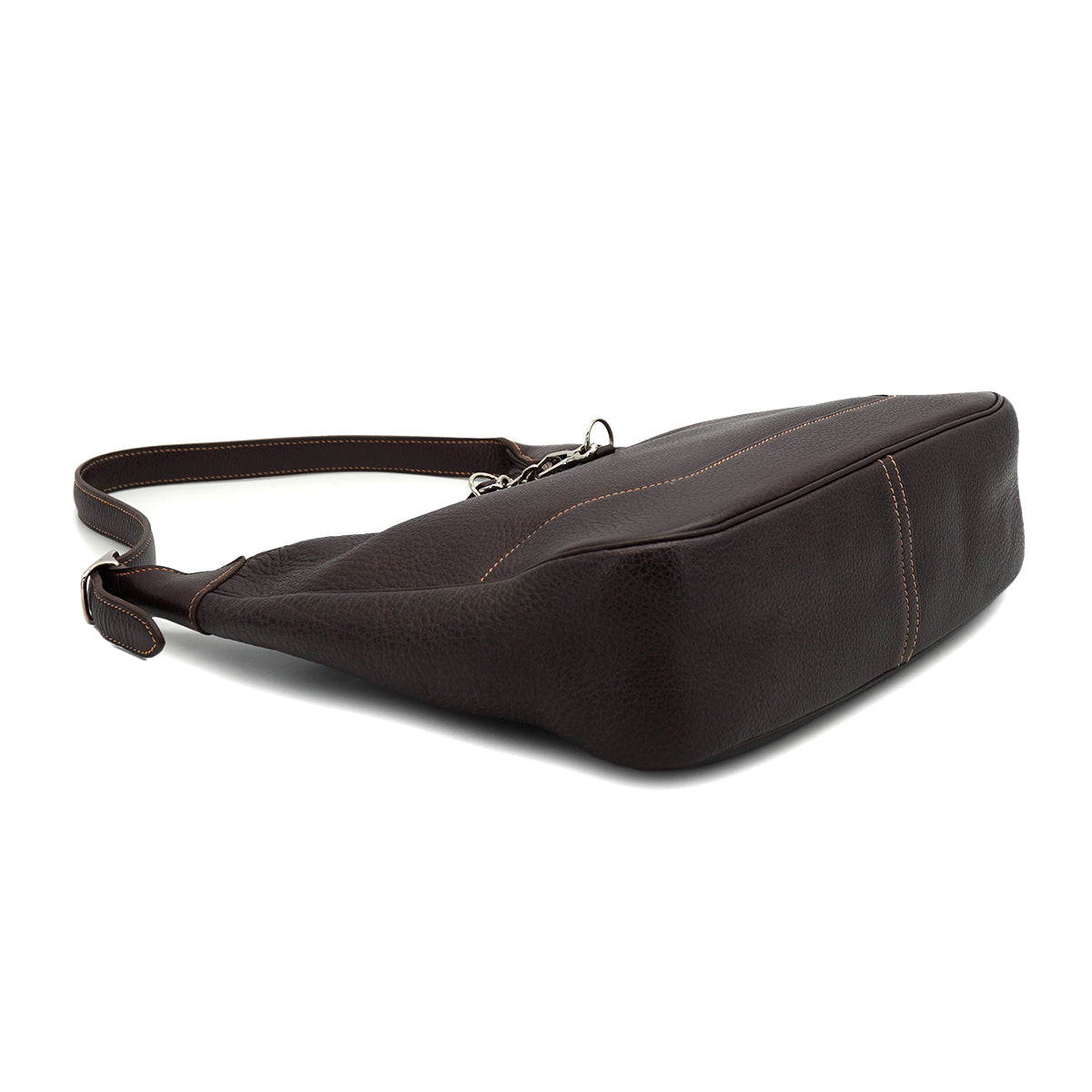 HERMES TRIM 31 CHOCOLAT TAURILLON CLEMENCE SHOULDER BAG 1999 SQUARE C PALLADIUM HARDWARE 90327878