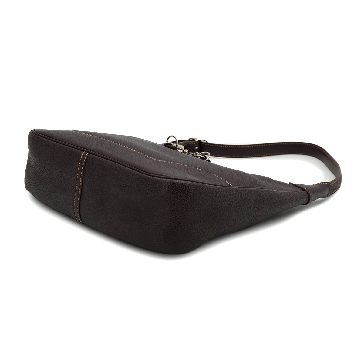 HERMES TRIM 31 CHOCOLAT TAURILLON CLEMENCE SHOULDER BAG 1999 SQUARE C PALLADIUM HARDWARE 90327878