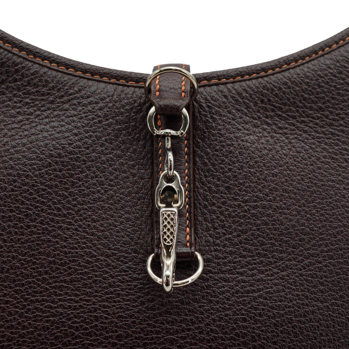 HERMES TRIM 31 CHOCOLAT TAURILLON CLEMENCE SHOULDER BAG 1999 SQUARE C PALLADIUM HARDWARE 90327878