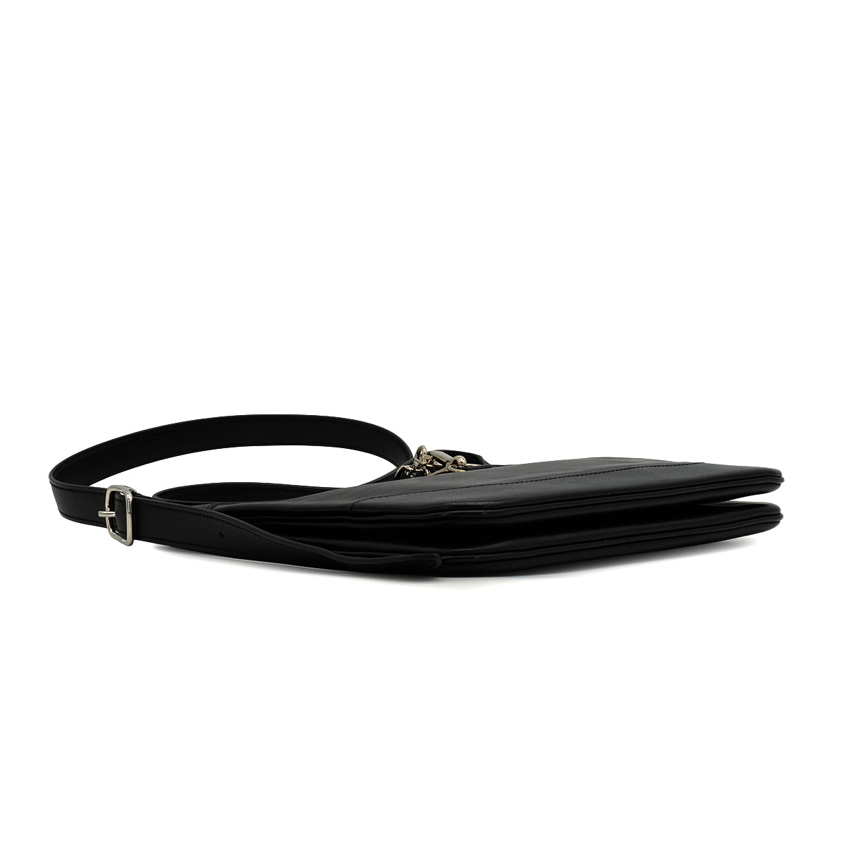 HERMES TRIM DUO 24 BLACK EVER GRAIN SHOULDER BAG 2020 Y STAMP PALLADIUM HARDWARE 90347930