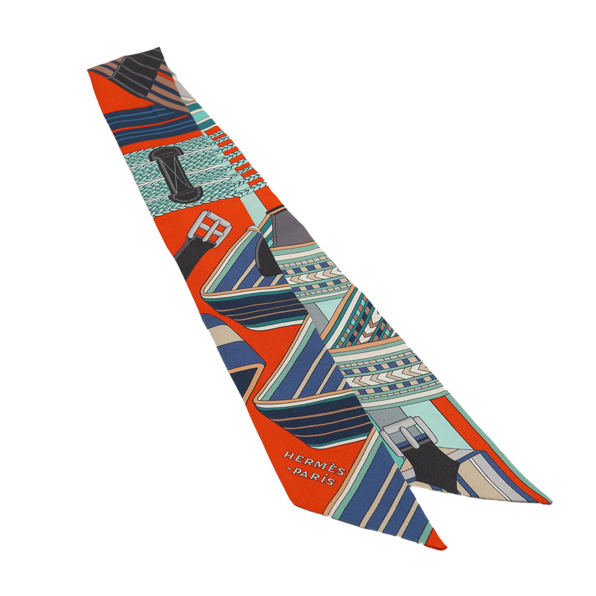 HERMES TWILLY SANGLES EN ZIGZAG SCARF MULTICOLOR SILK 90328692