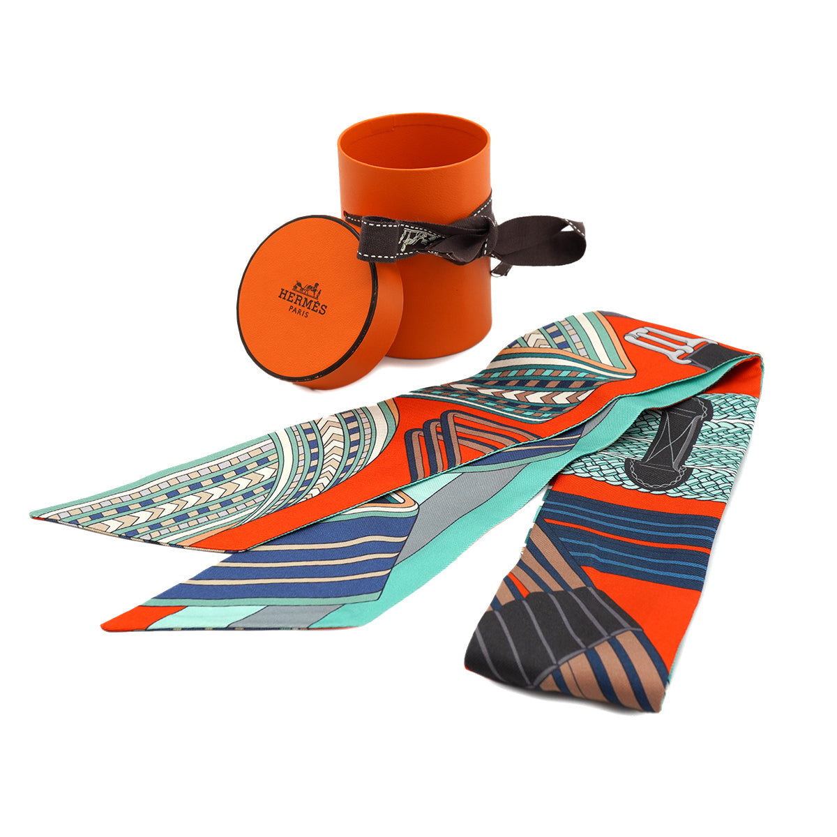 HERMES TWILLY SANGLES EN ZIGZAG SCARF MULTICOLOR SILK 90328692