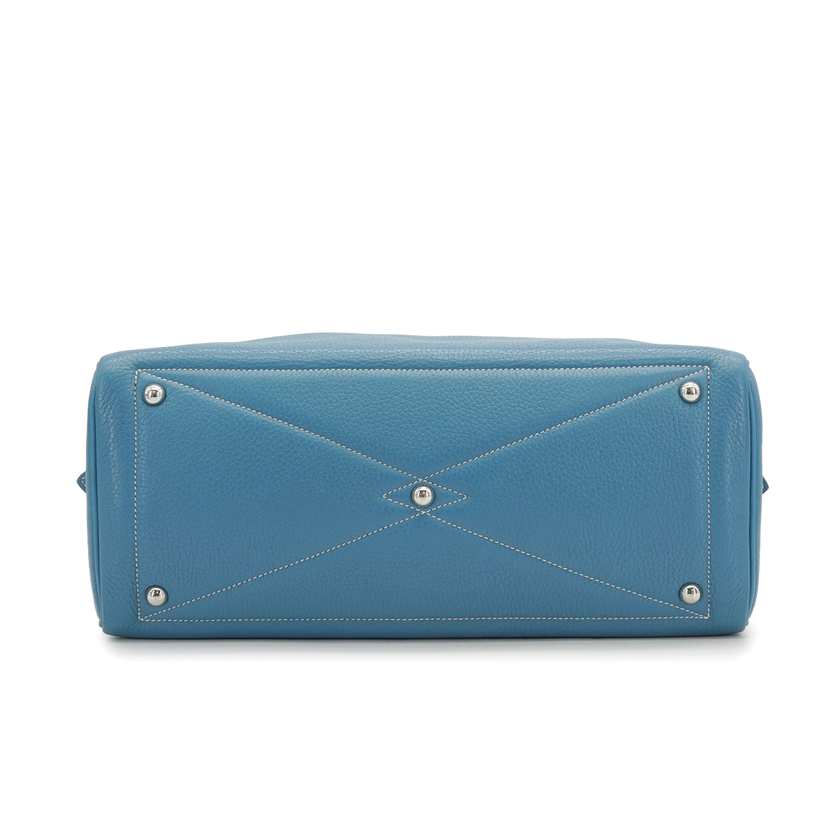 HERMES VICTORIA 2 35 BLUE JEAN TAURILLON CLEMENCE HAND BAG 2015 T STAMP PALLADIUM HARDWARE 90334271