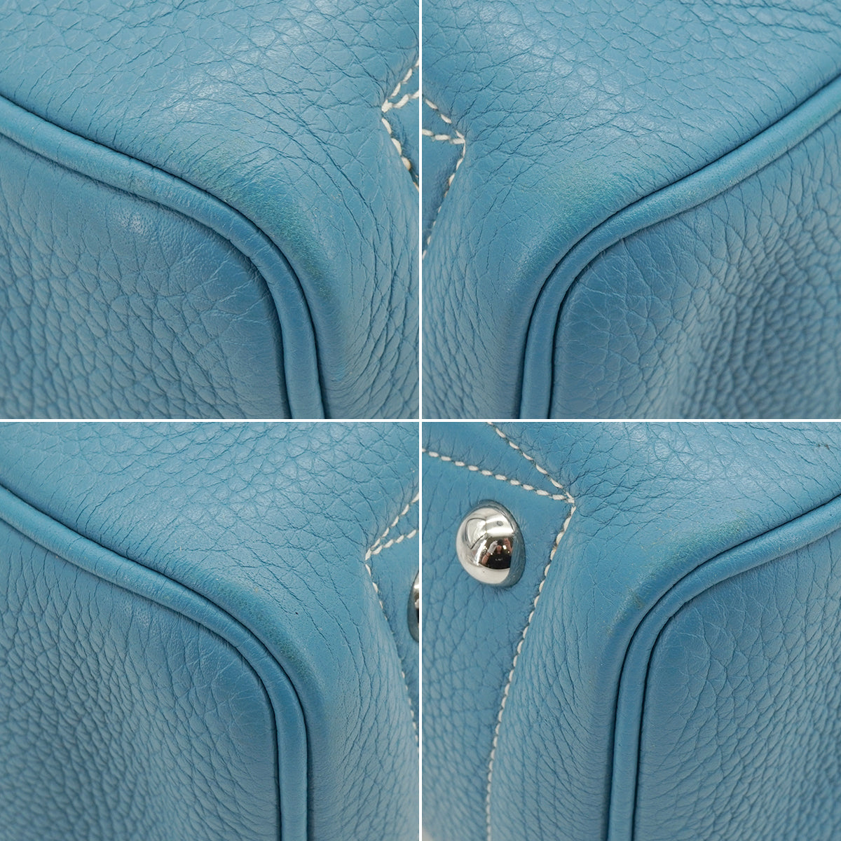 HERMES VICTORIA 2 35 BLUE JEAN TAURILLON CLEMENCE HAND BAG 2015 T STAMP PALLADIUM HARDWARE 90334271