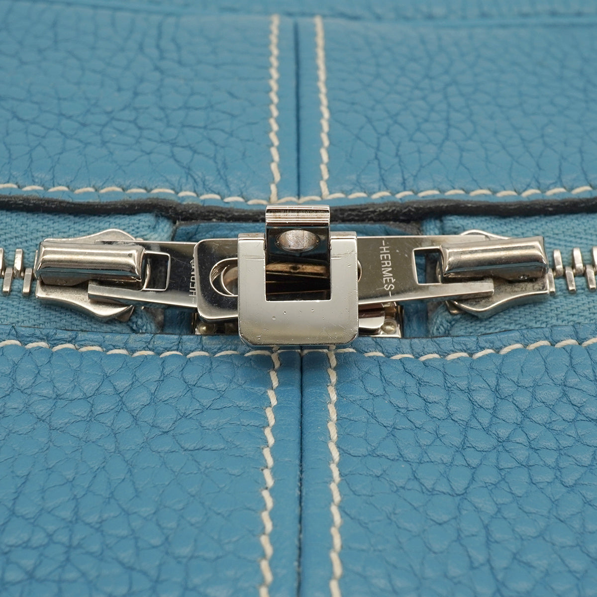 HERMES VICTORIA 2 35 BLUE JEAN TAURILLON CLEMENCE HAND BAG 2015 T STAMP PALLADIUM HARDWARE 90334271