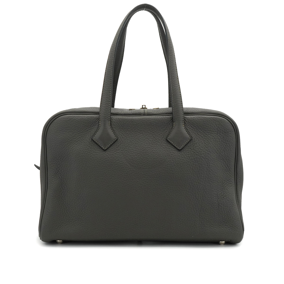 HERMES VICTORIA 35 GRAPHITE TAURILLON CLEMENCE HAND BAG 2008 SQUARE L PALLADIUM HARDWARE 90335140