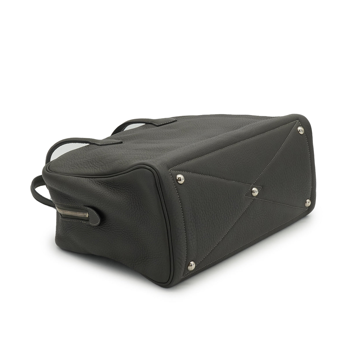 HERMES VICTORIA 35 GRAPHITE TAURILLON CLEMENCE HAND BAG 2008 SQUARE L PALLADIUM HARDWARE 90335140