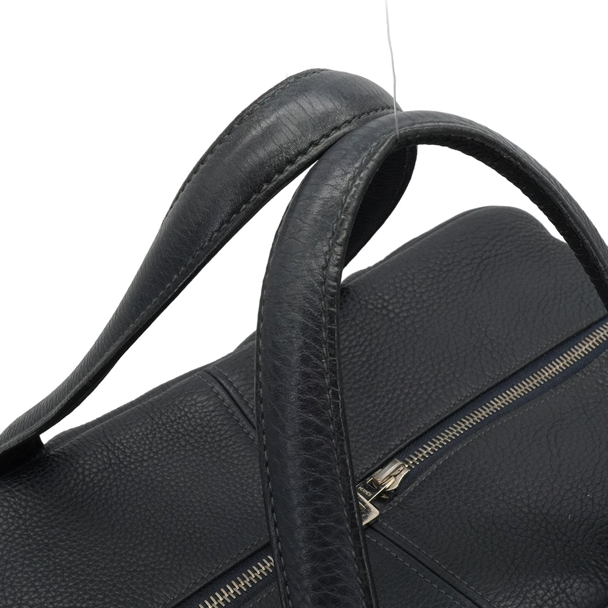 HERMES VICTORIA 45 BLUE INDIGO TAURILLON CLEMENCE HAND BAG 2001 SQUARE E PALLADIUM HARDWARE 90334296