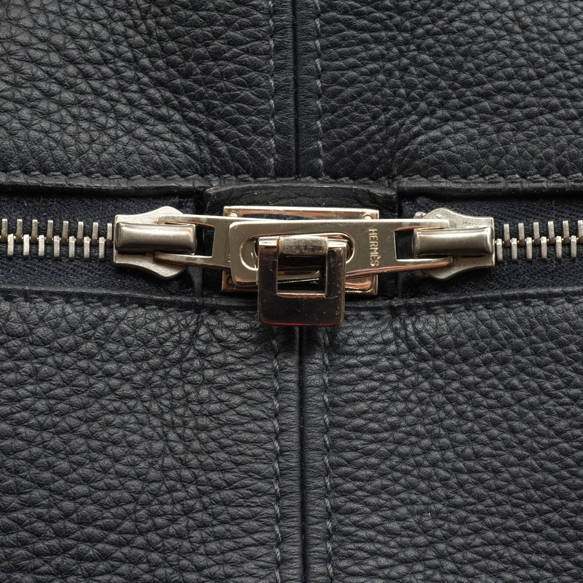 HERMES VICTORIA 45 BLUE INDIGO TAURILLON CLEMENCE HAND BAG 2001 SQUARE E PALLADIUM HARDWARE 90334296