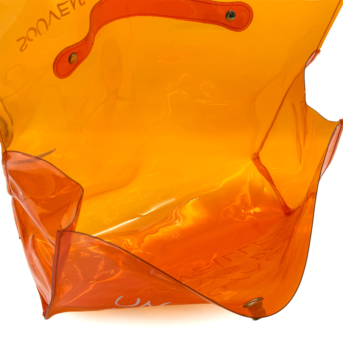 HERMES VINYL KELLY SOUVENIRDEL' EXPOSITION 1998 ORANGE VINYL HAND BAG 90322289
