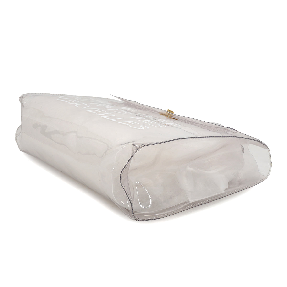HERMES VINYL KELLY SOUVENIR DE L' EXPOSITION 1997 CLEAR HAND BAG GOLD HARDWARE 90331375
