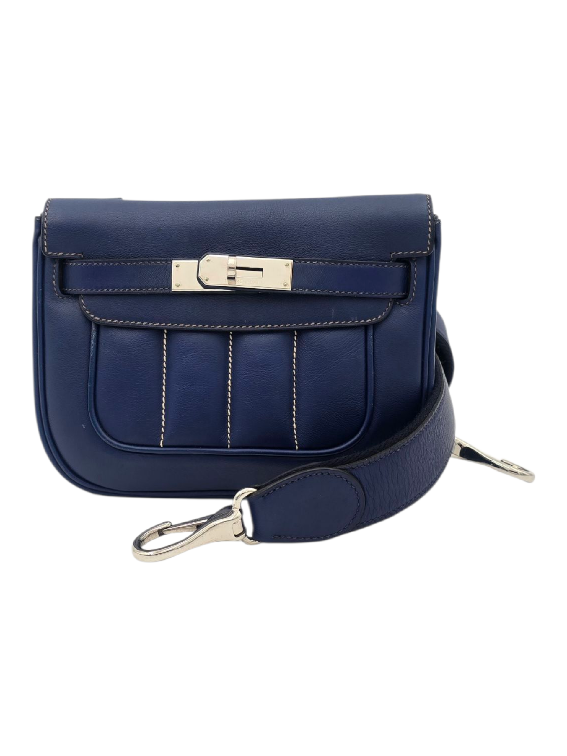 Hermès Berline 21 Blue Sapphire in Swift Palladium hardware SYC133FR