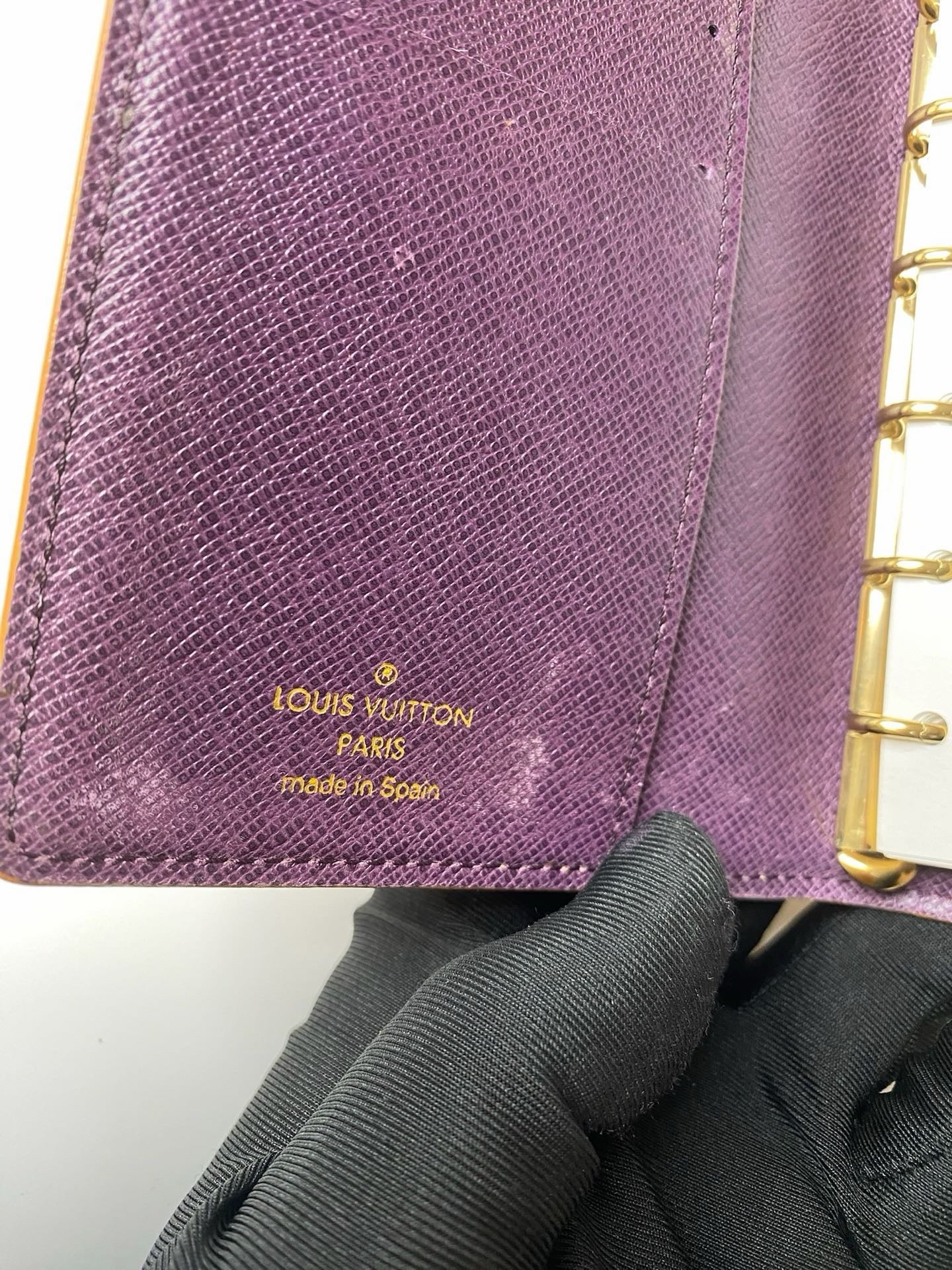 Louis Vuitton Epi six-ring agenda cover detail
