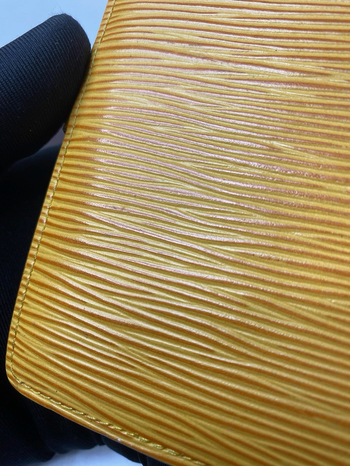 Louis Vuitton Epi six-ring agenda cover detail