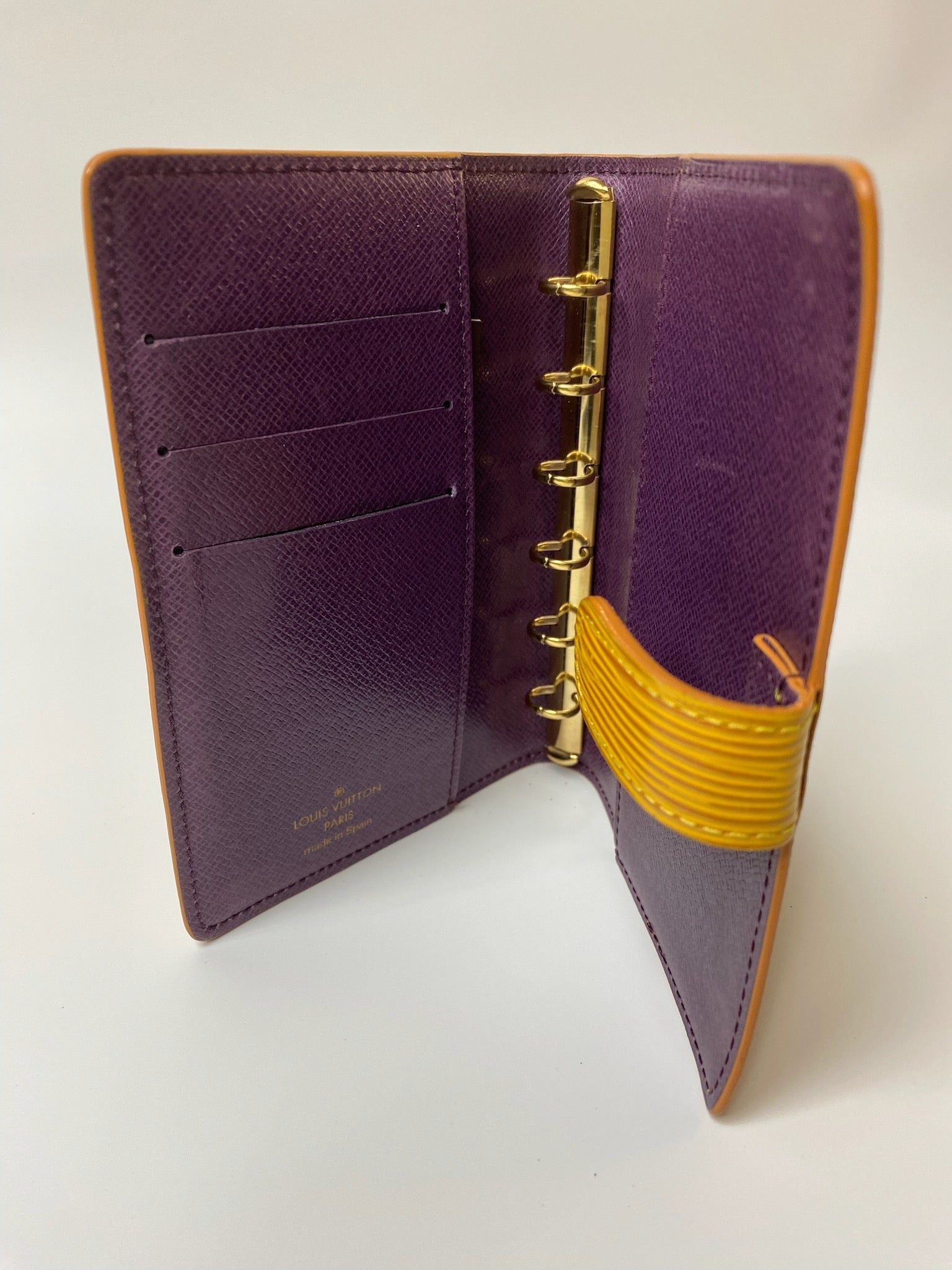 Louis Vuitton Epi six-ring agenda cover detail