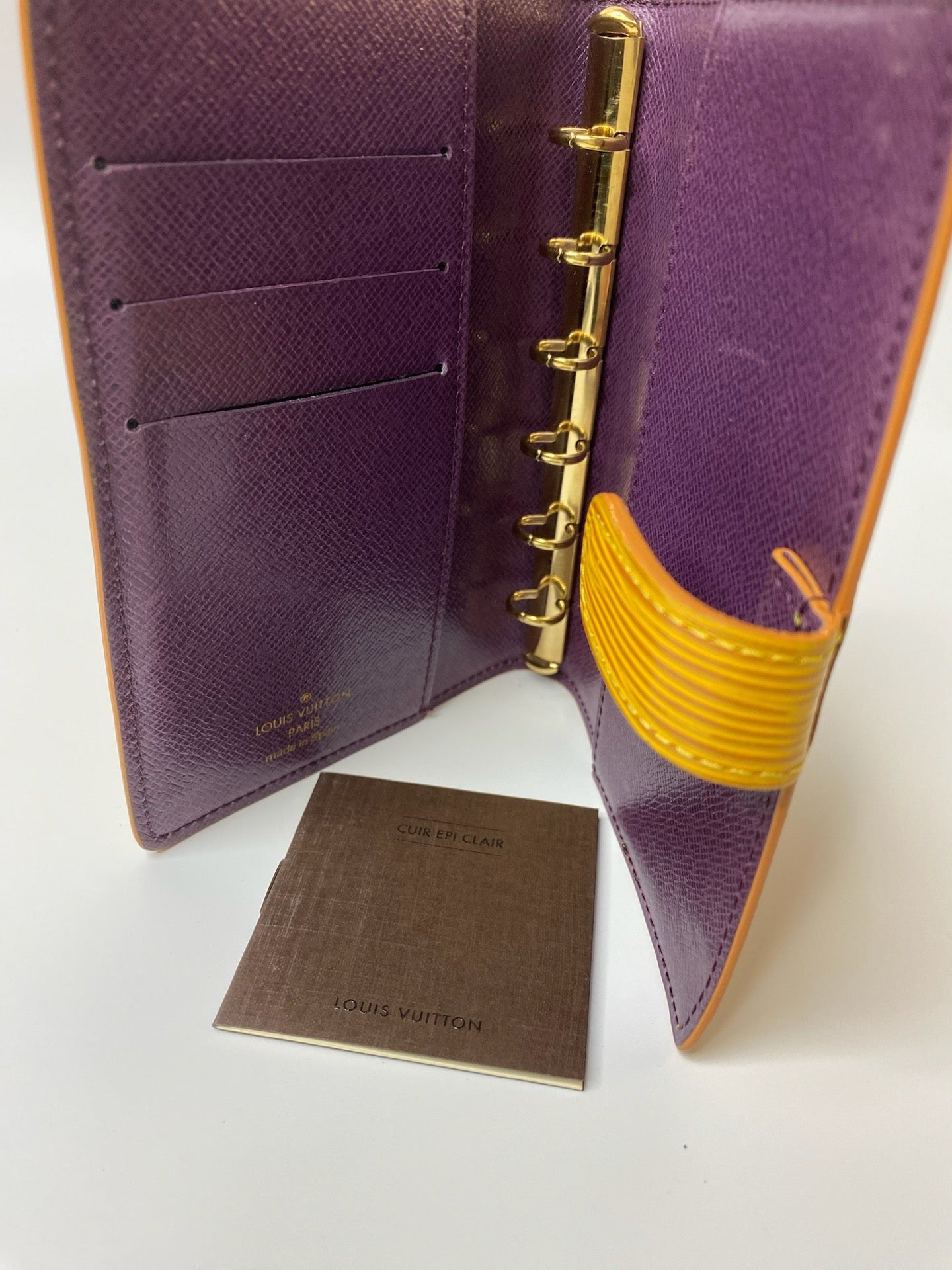 Louis Vuitton Epi six-ring agenda cover detail