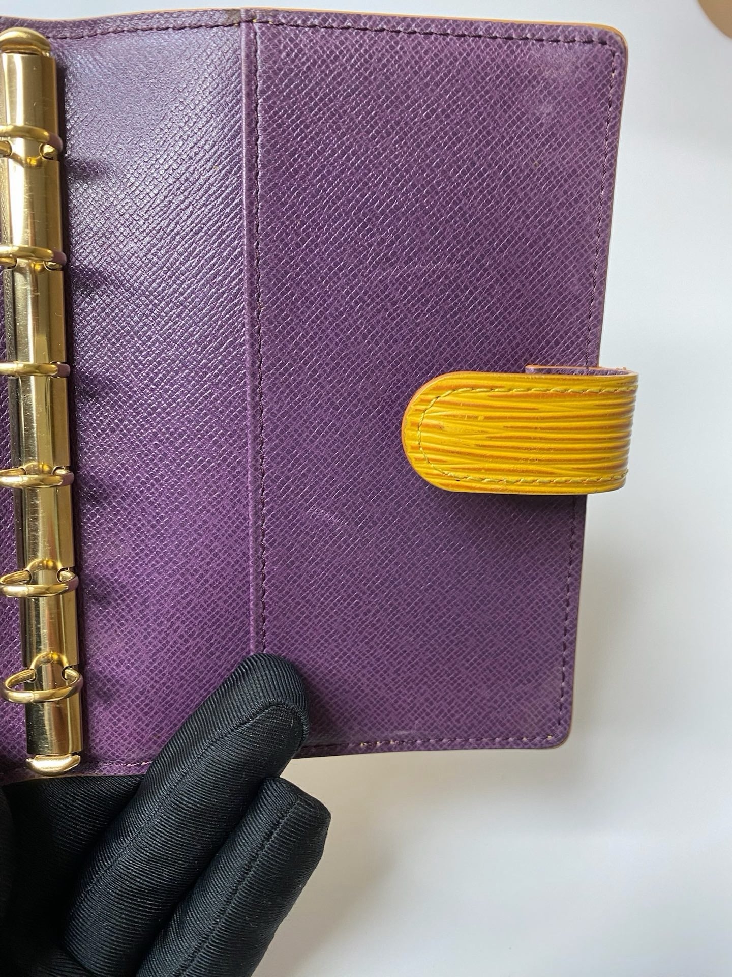 Louis Vuitton Epi six-ring agenda cover detail