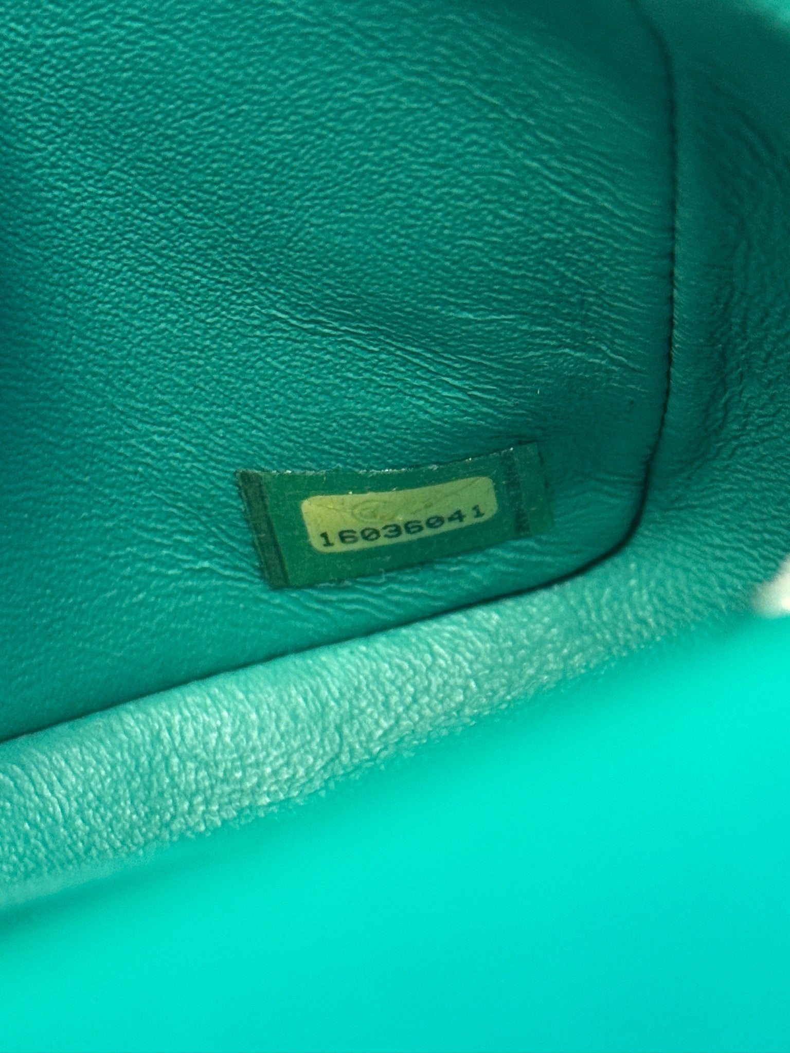 Chanel Mini Rectangle green silver hardware detail 10