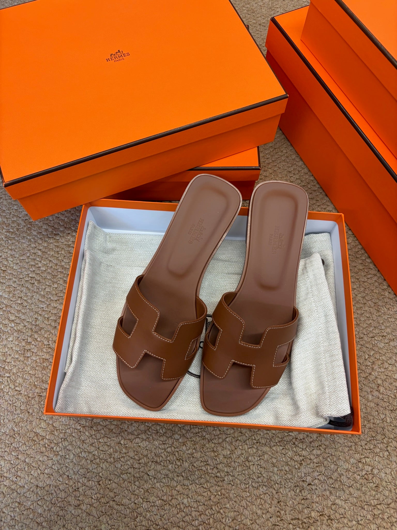 Hermes Oran sandal brown size 39 main view