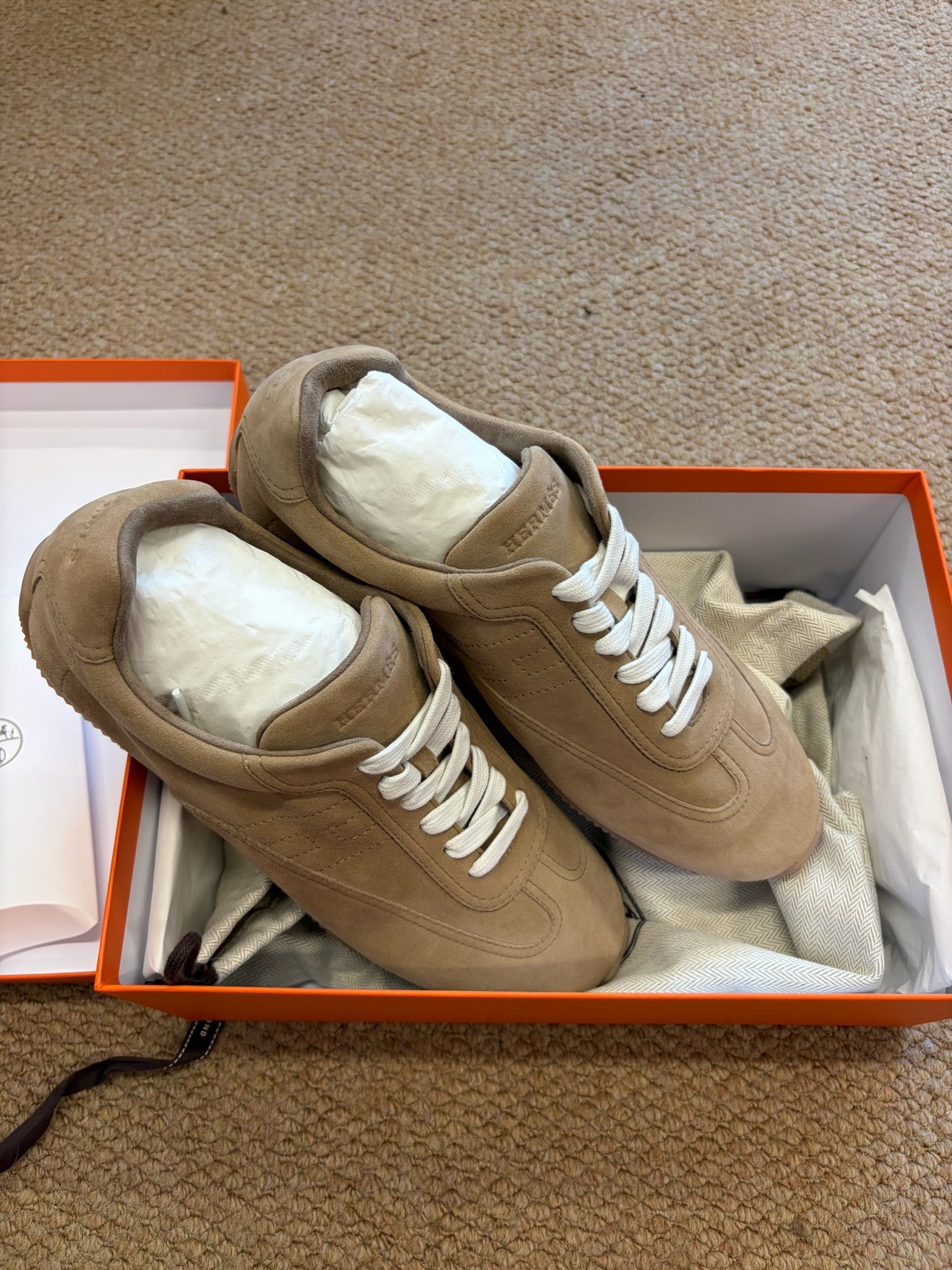Hermes Jet sneaker beige suede size 39 detail 2