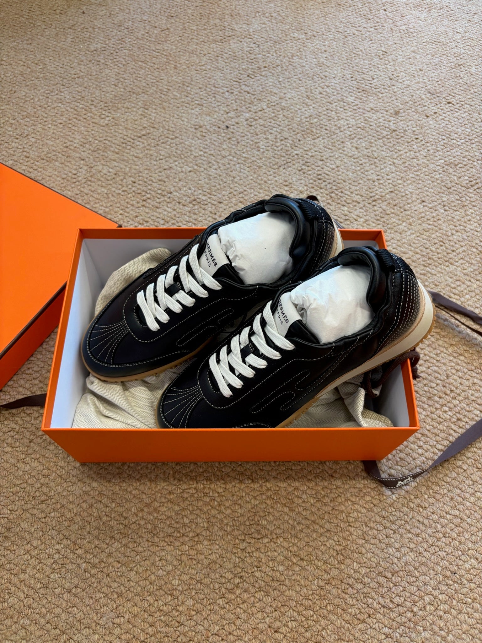 Hermes Jet sneaker black leather size 39 detail 2