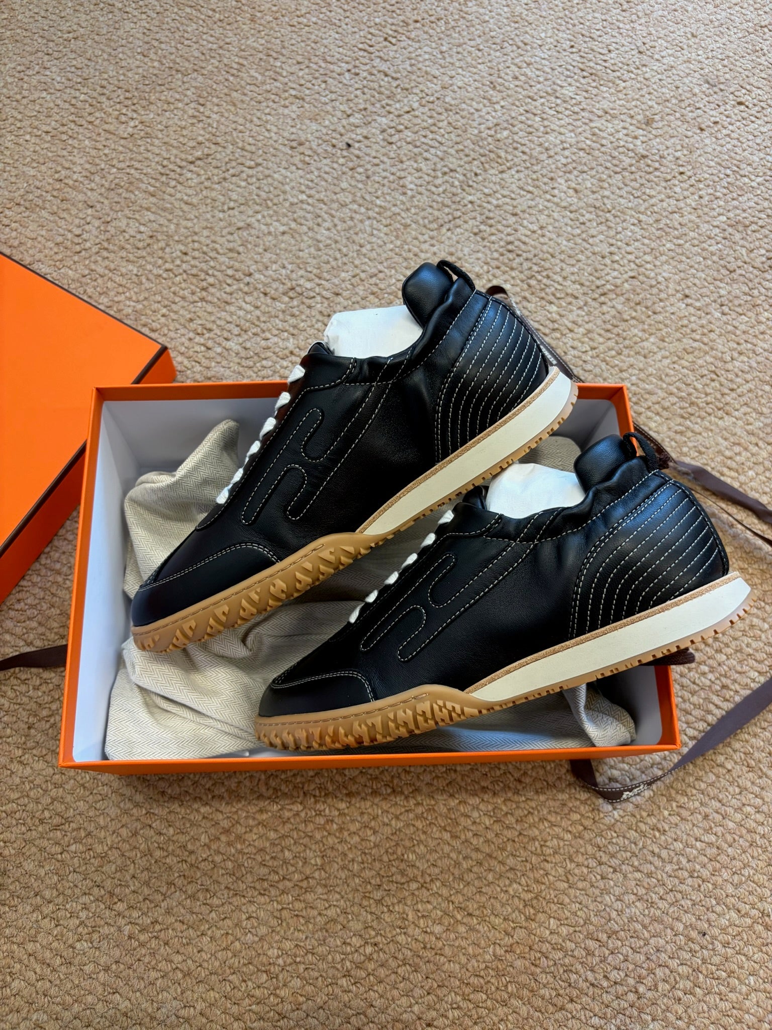 Hermes Jet sneaker black leather size 39 detail 3