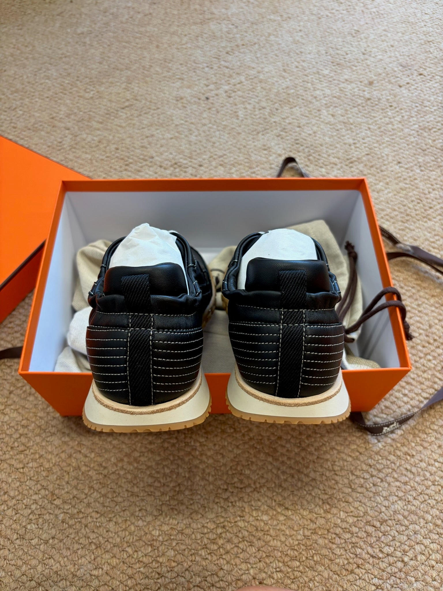 Hermes Jet sneaker black leather size 39 detail 4