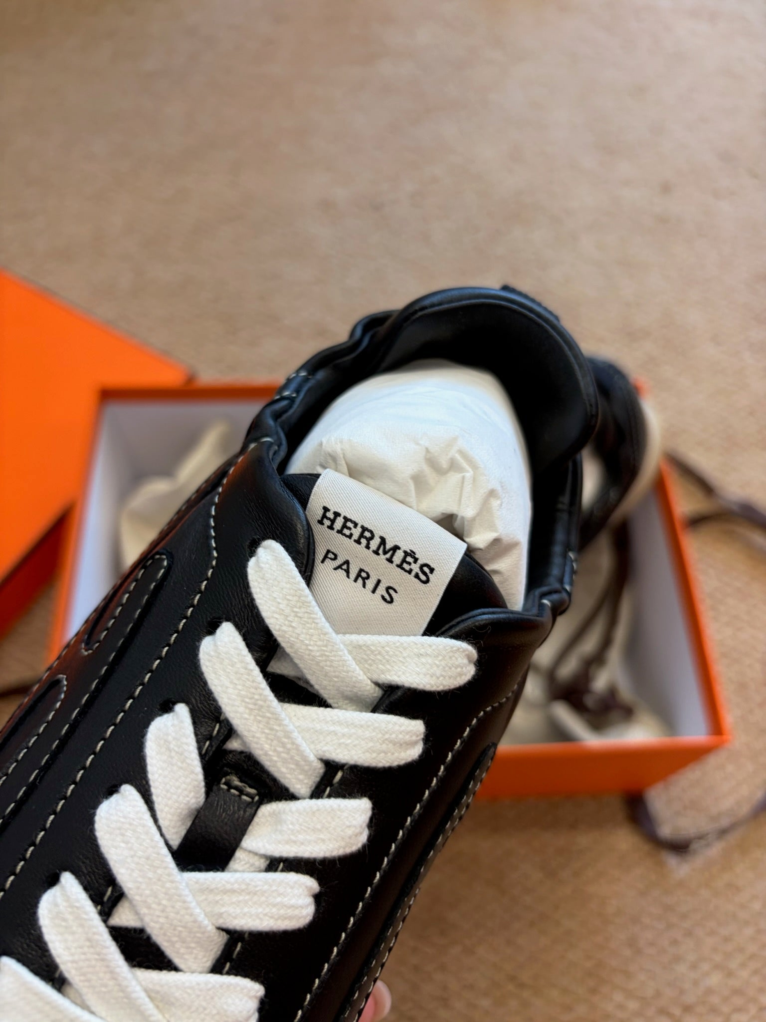 Hermes Jet sneaker black leather size 39 detail 7