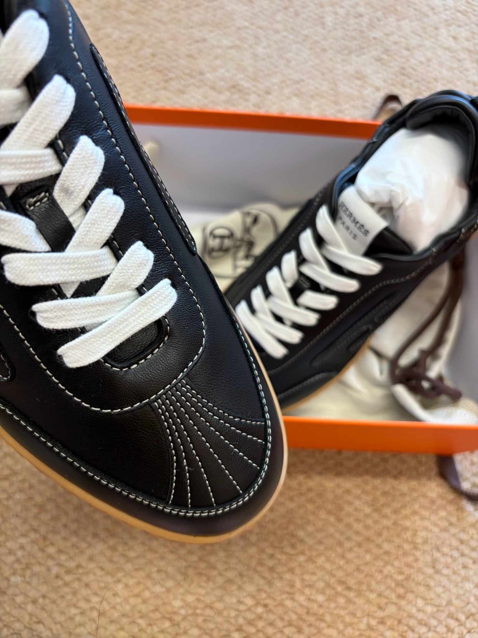 Hermes Jet sneaker black leather size 39 detail 8