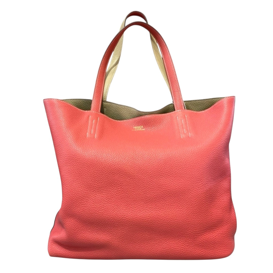 Hermes Double Sens Tote Bag in Clemence - Gold/Blue