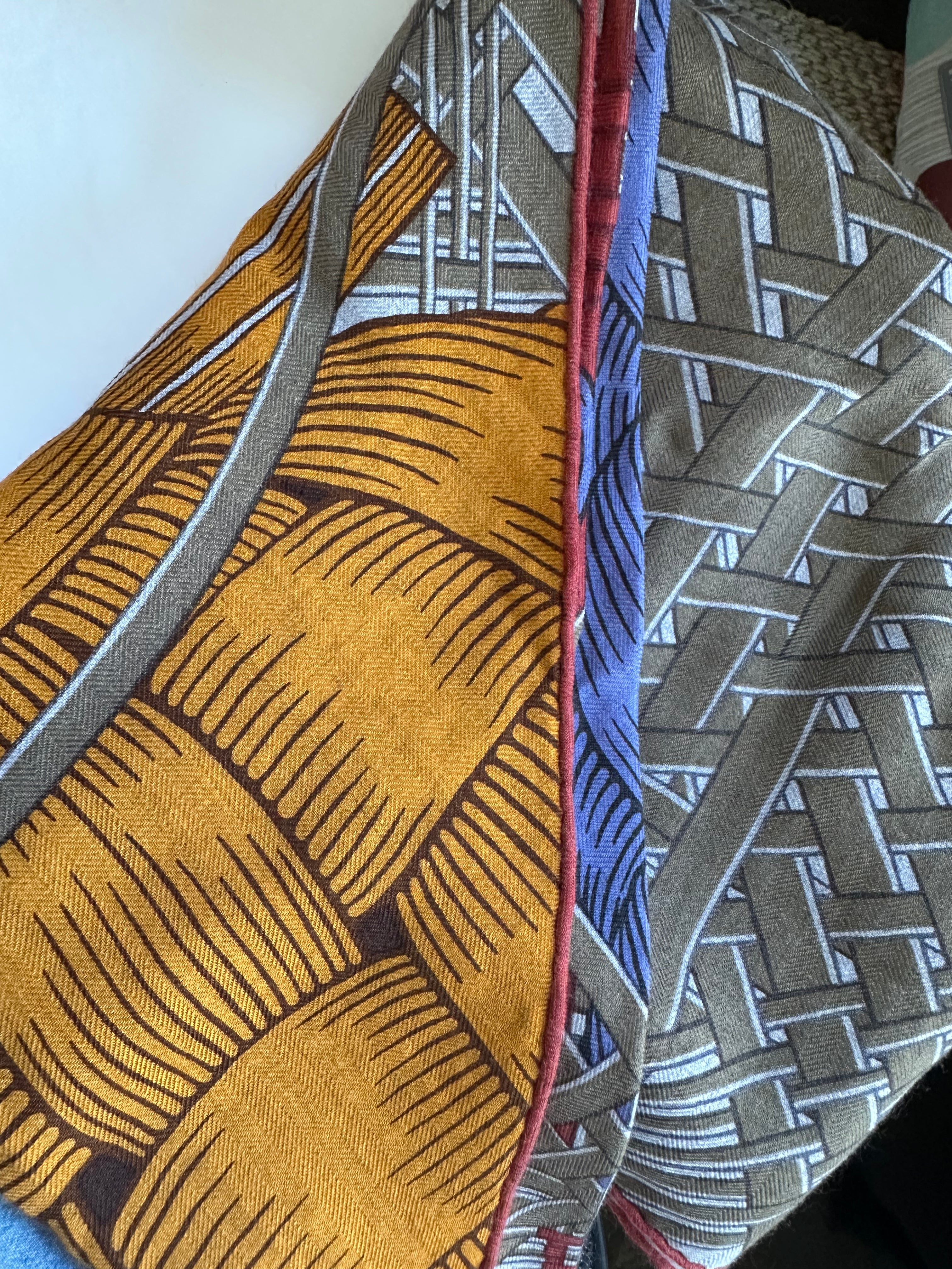 Hermes 140cm Cashmere/Silk Large Triangle Scarf - in Box