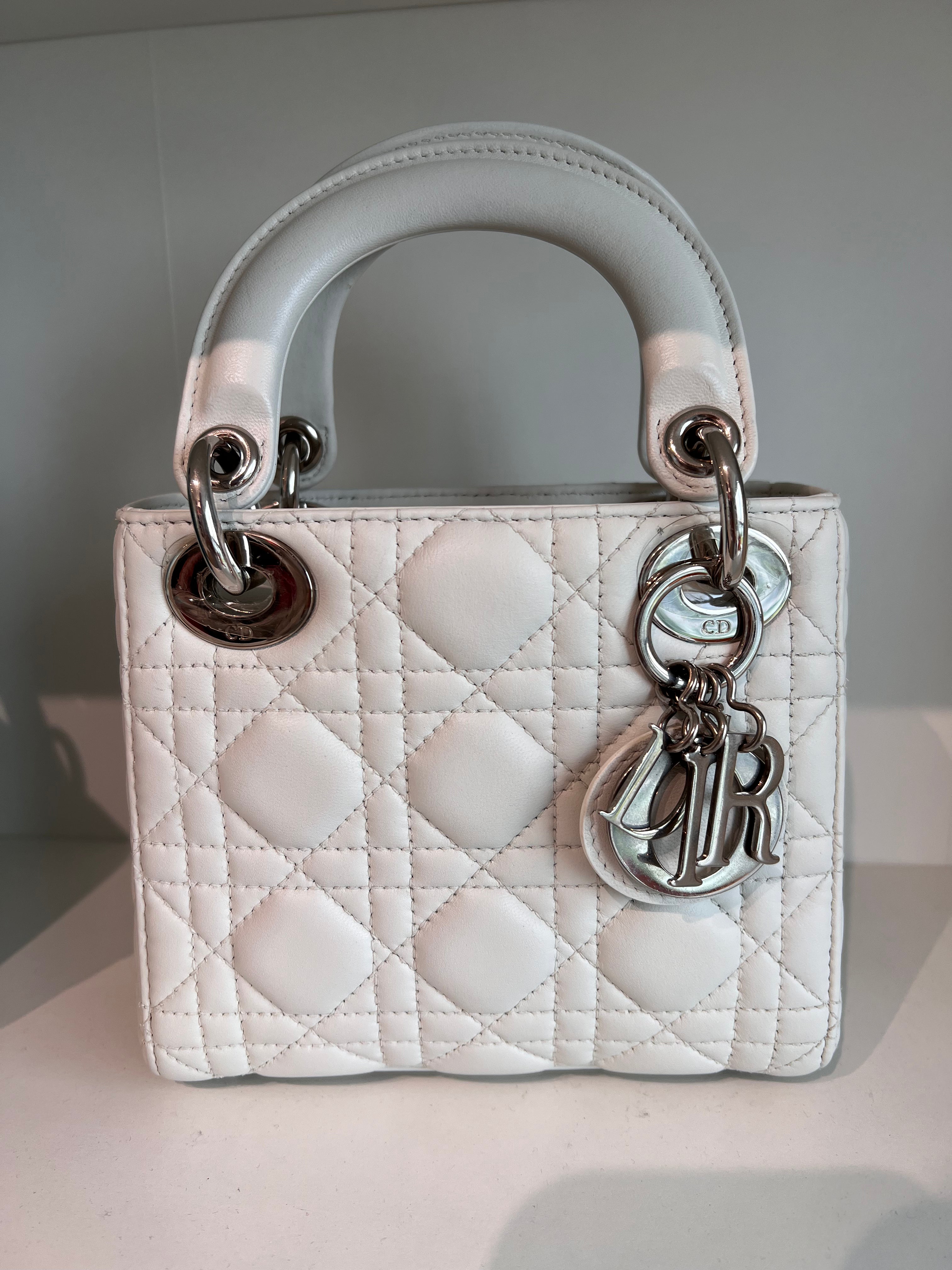 Lady Dior Mini White Lambskin SHW SYCM239