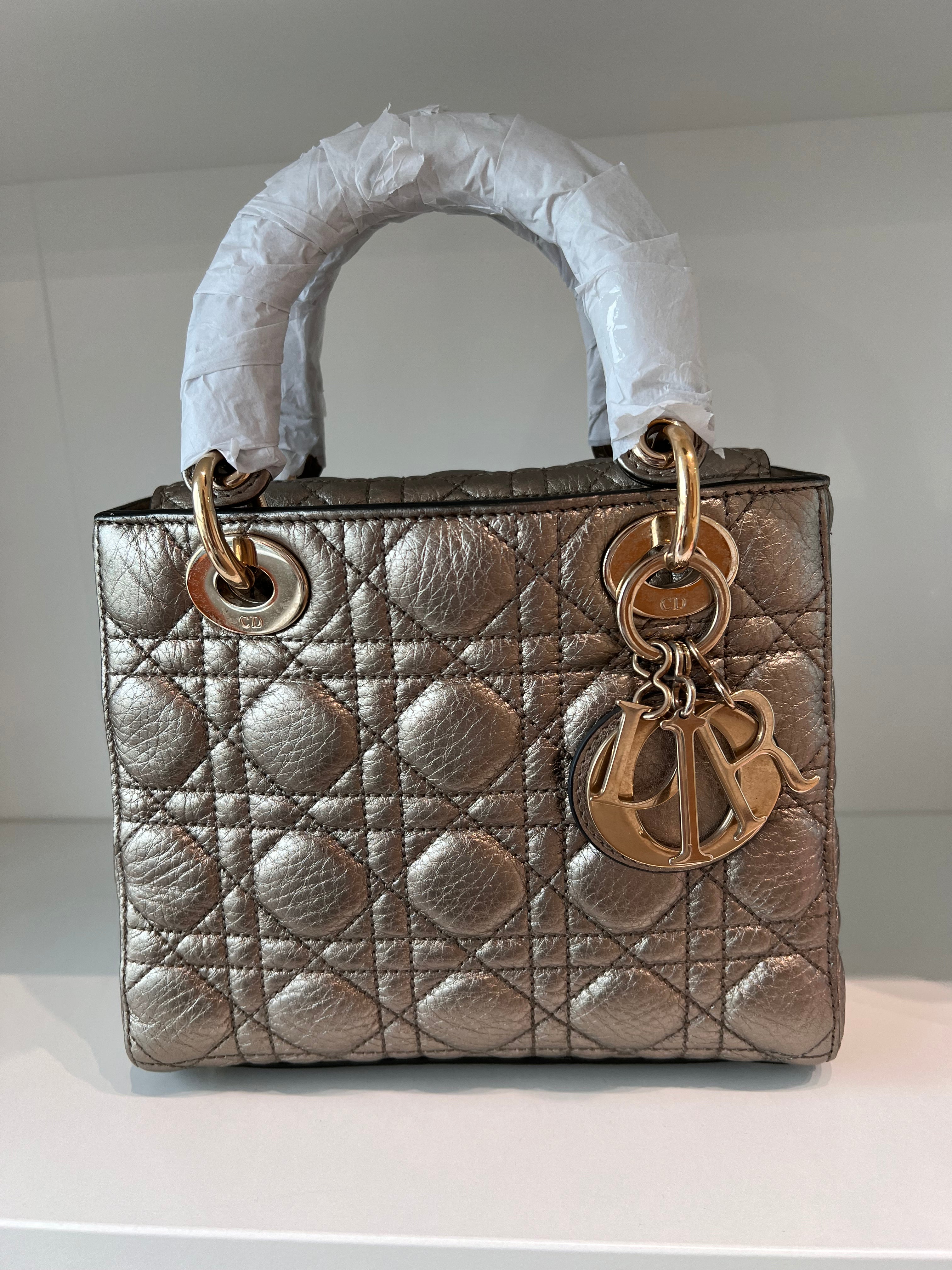 Lady Dior Small Metallic Gold Calfskin GHW SYCM276