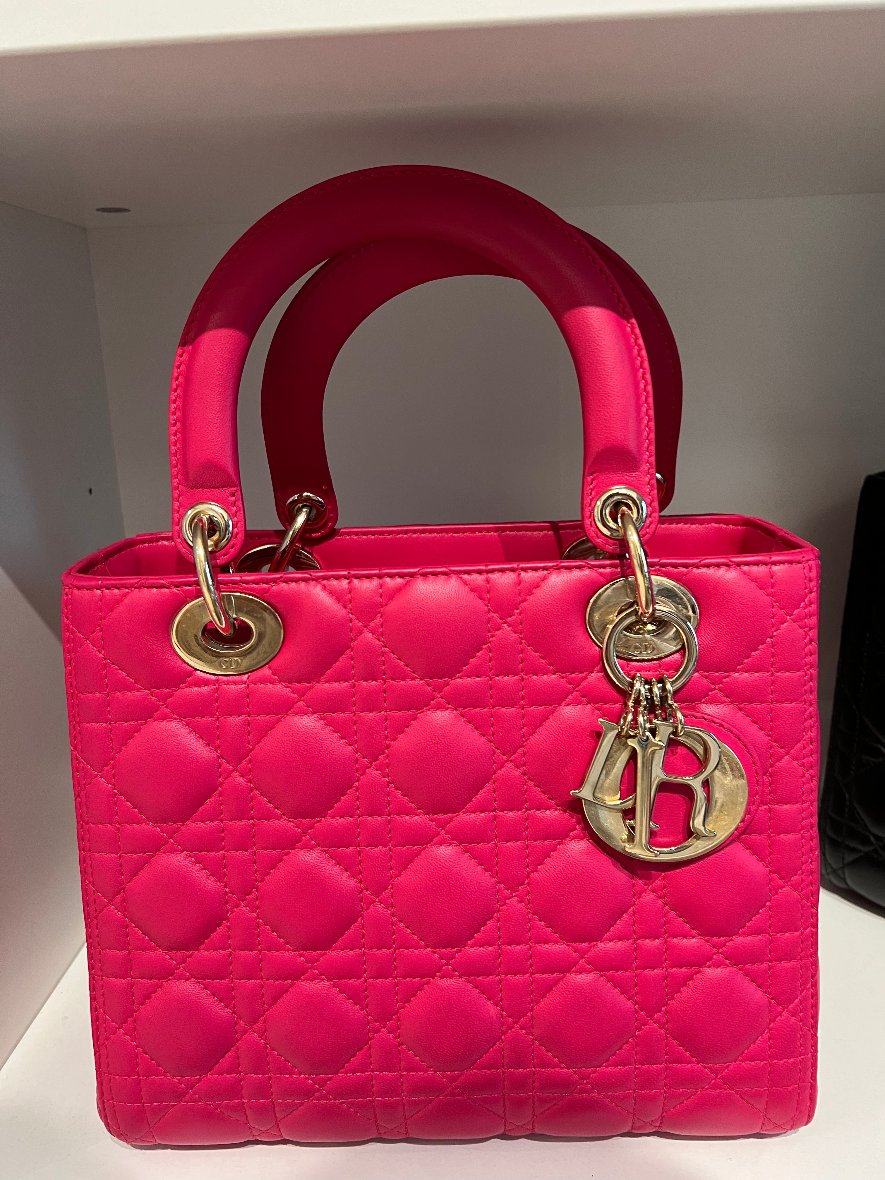 Lady Dior Medium Dark Pink Lambskin GHW SYCM279