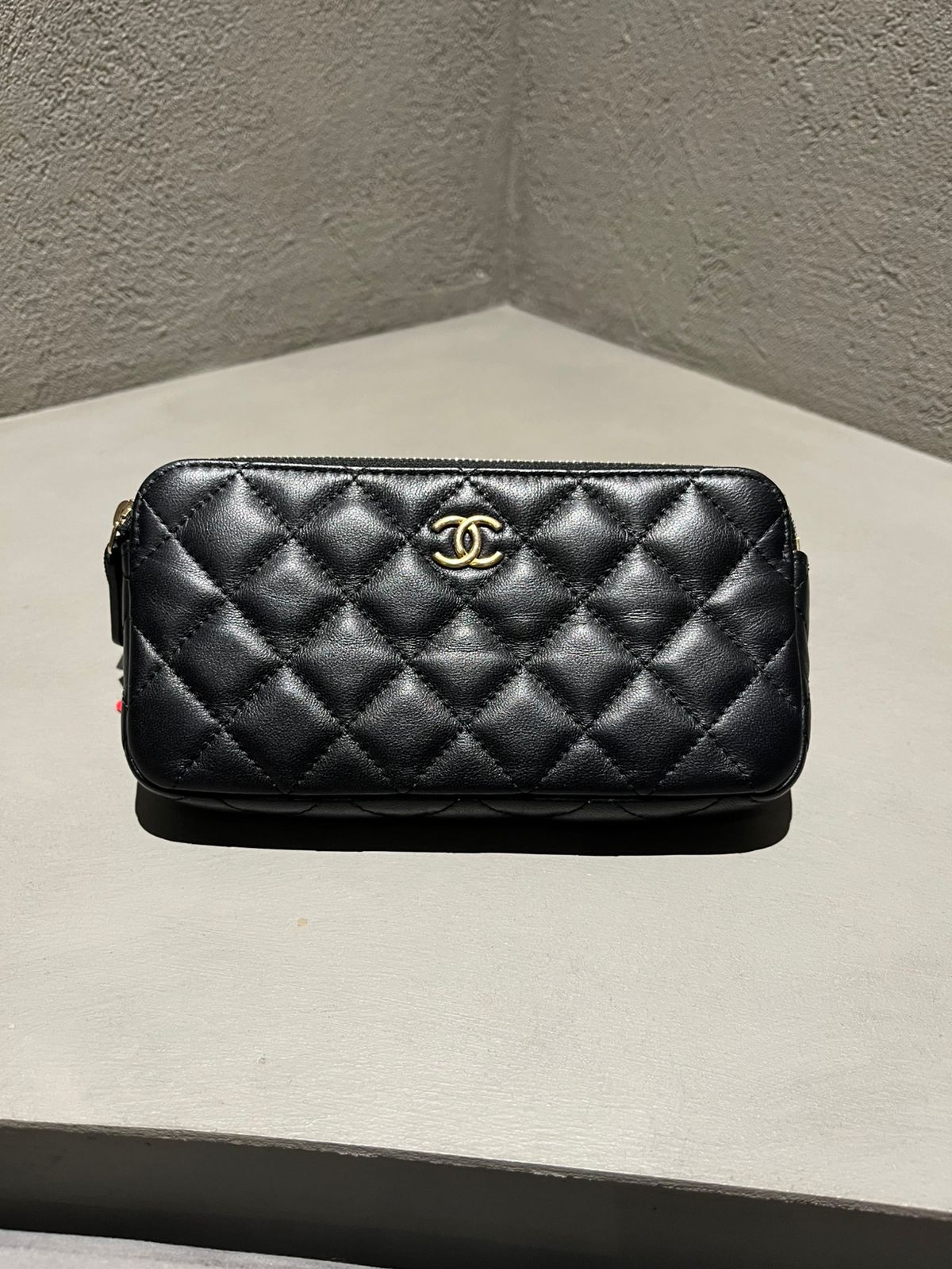 Chanel Double Zip Clutch on Chain Bag CHA12041B