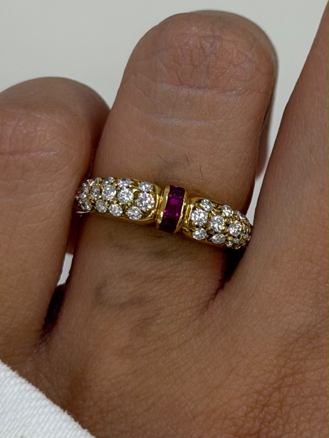 Ruby Ring + Diamond in 18K (JJ10982) JJC1418