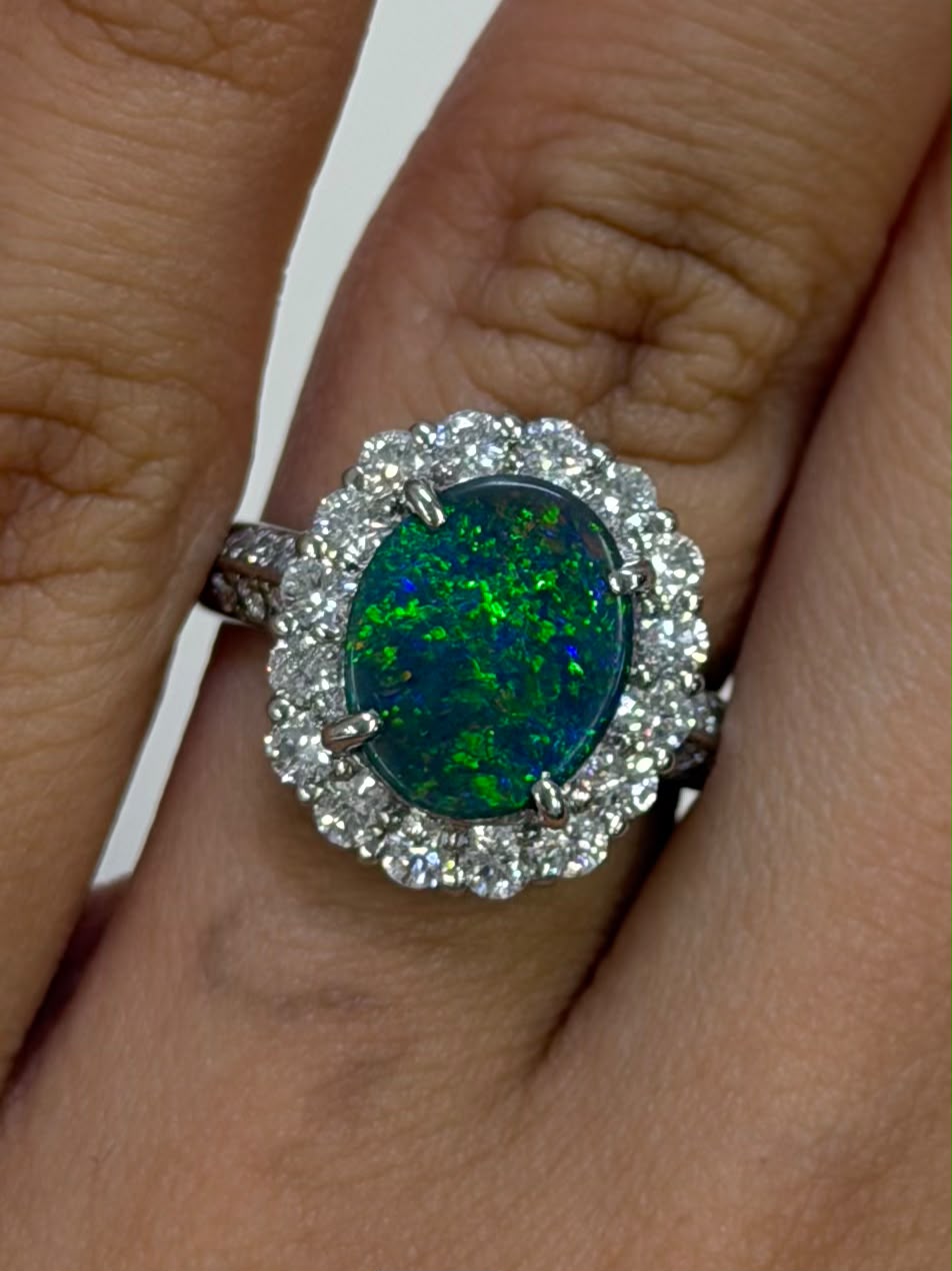Opal Ring 1.44 + D1.01 in Pt900 (JJ10822) JJC1396