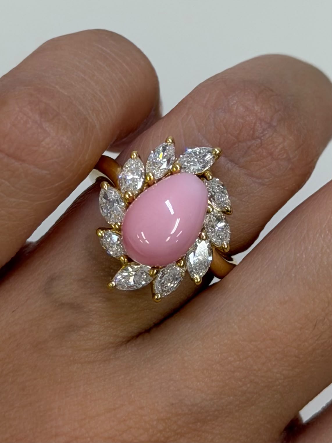 Conch Pearl Ring 4.25 + D1.4 in 18K (JJ10924 POLA) JJC1411