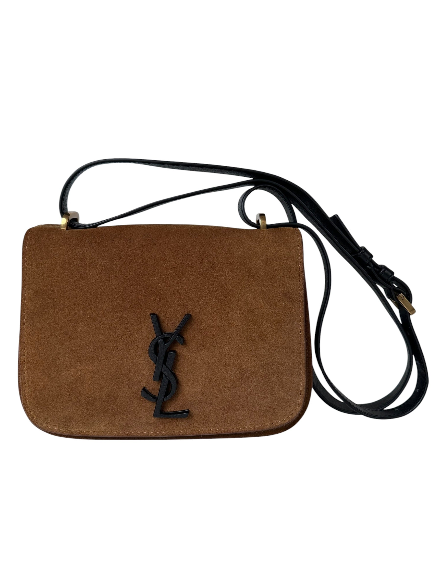YSL Spontini Brown Suede Bag