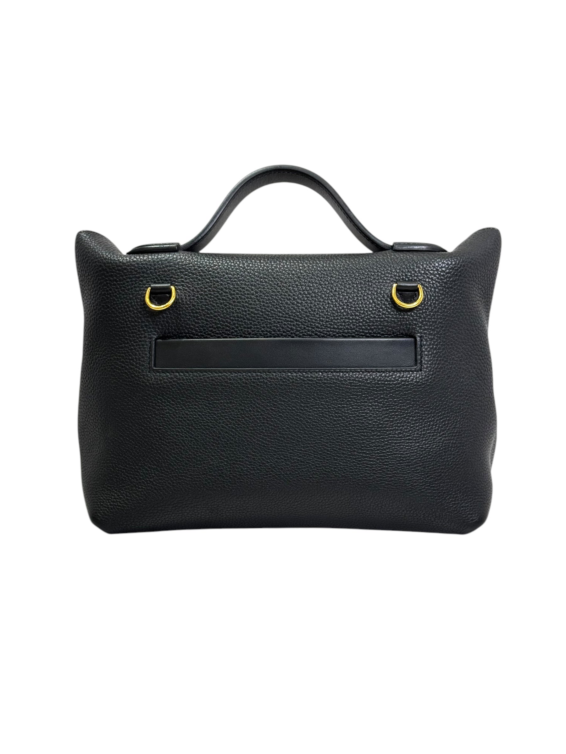 Hermes 2424 29cm Bag in Black Y Stamp with GHW