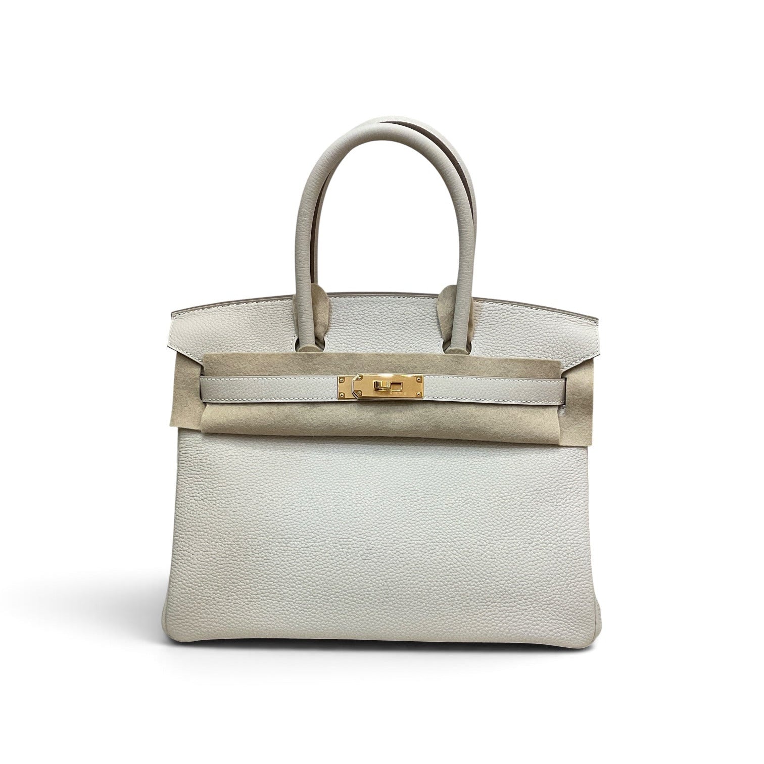 Hermes Birkin 30 in Craie Togo with GHW - Unused Full Set with Seals