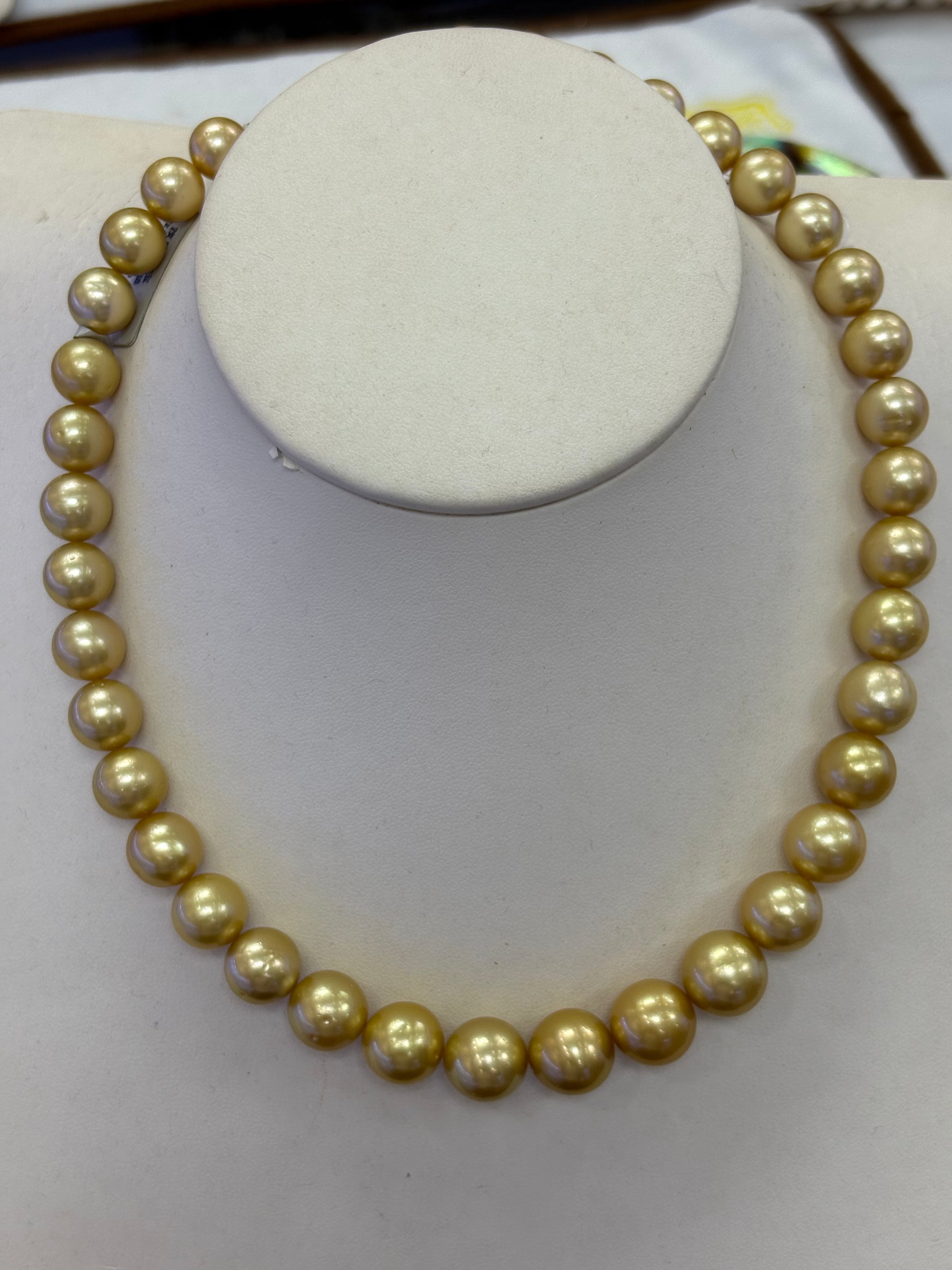 Golden South Sea Pearl Necklace 10-13mm DXBCS0592
