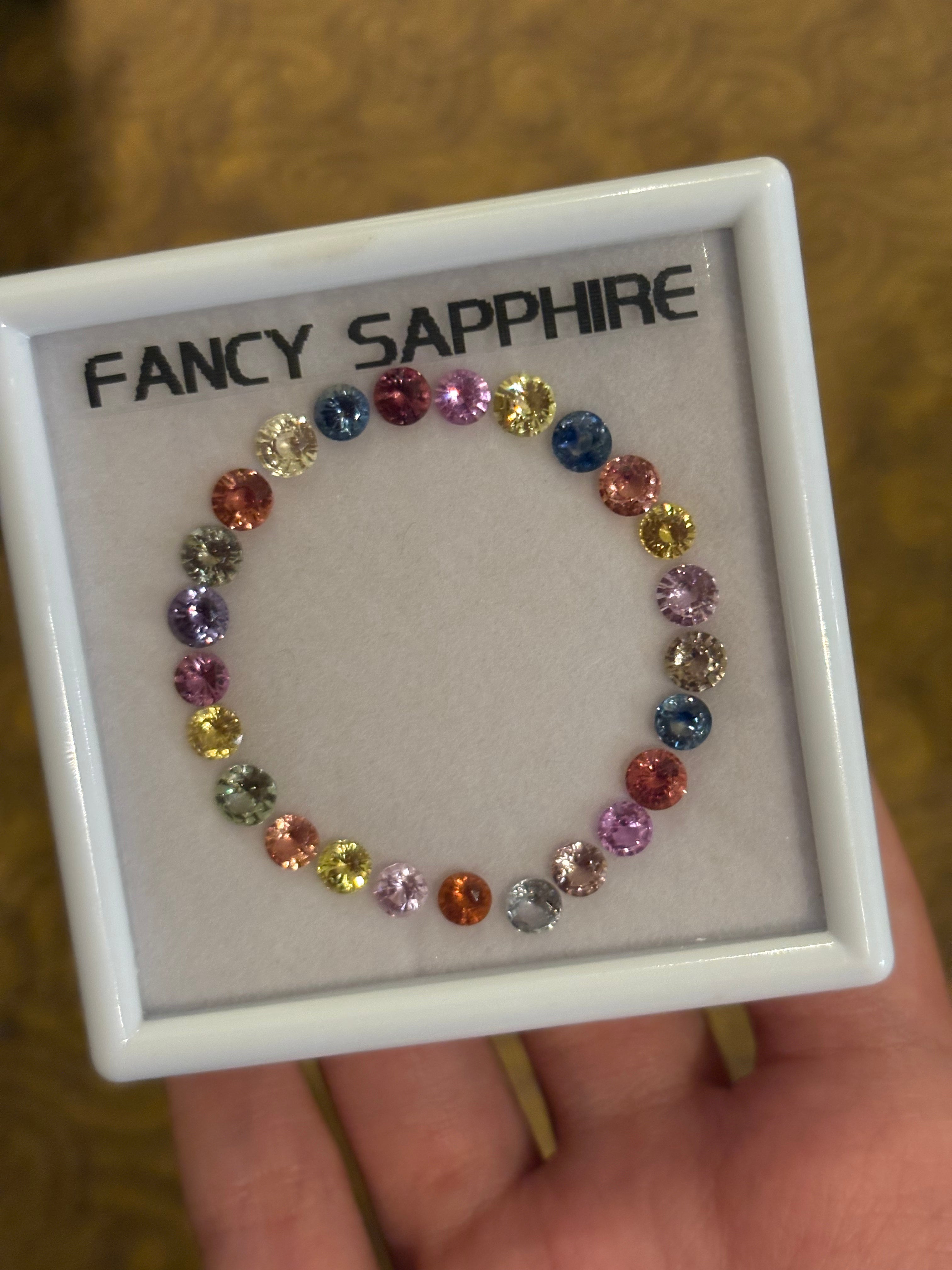 9.71ct Vivid Rainbow Sapphire Set Unheated THAIC0316