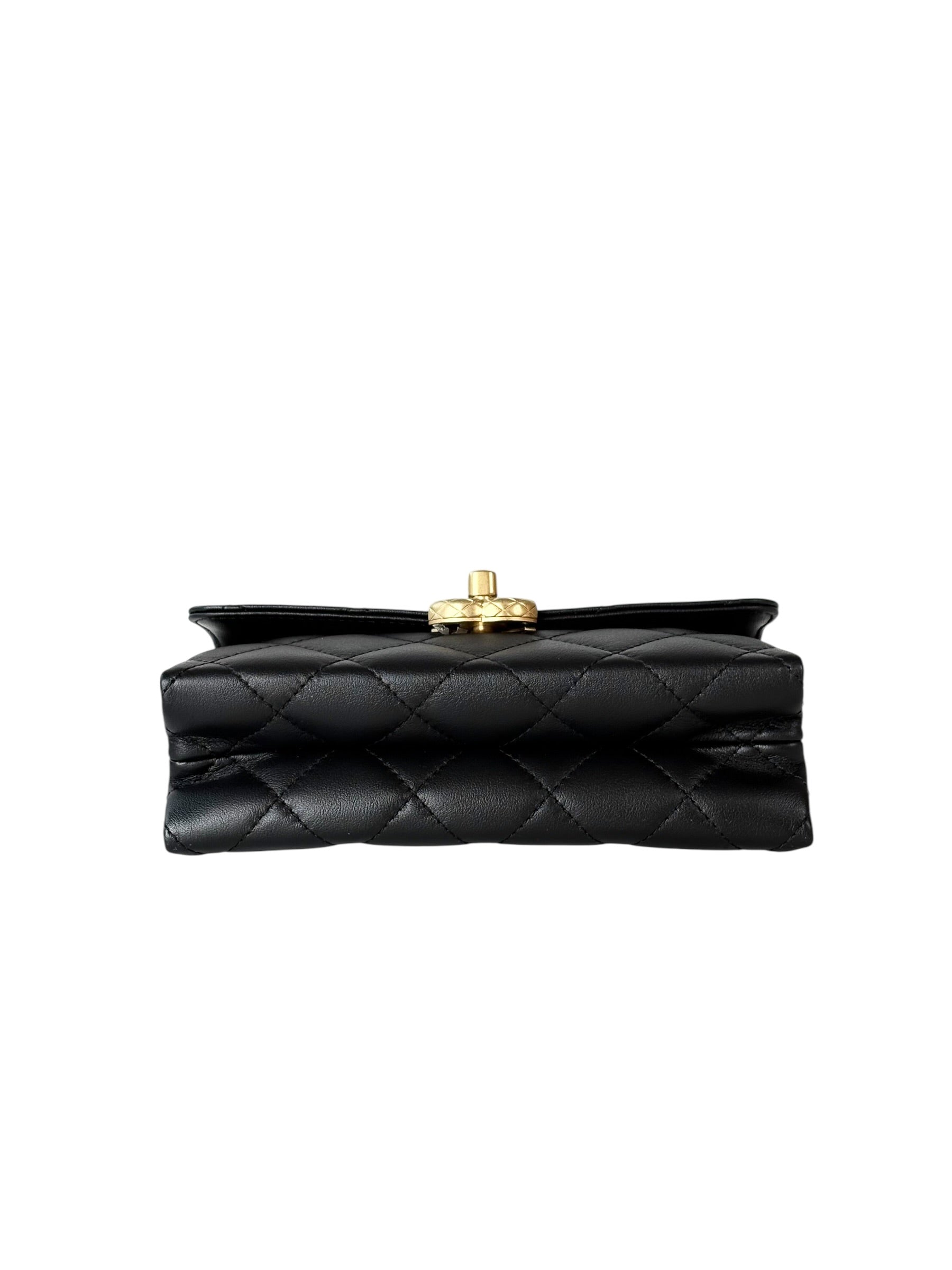 Chanel Black Top Handle Chain Bag