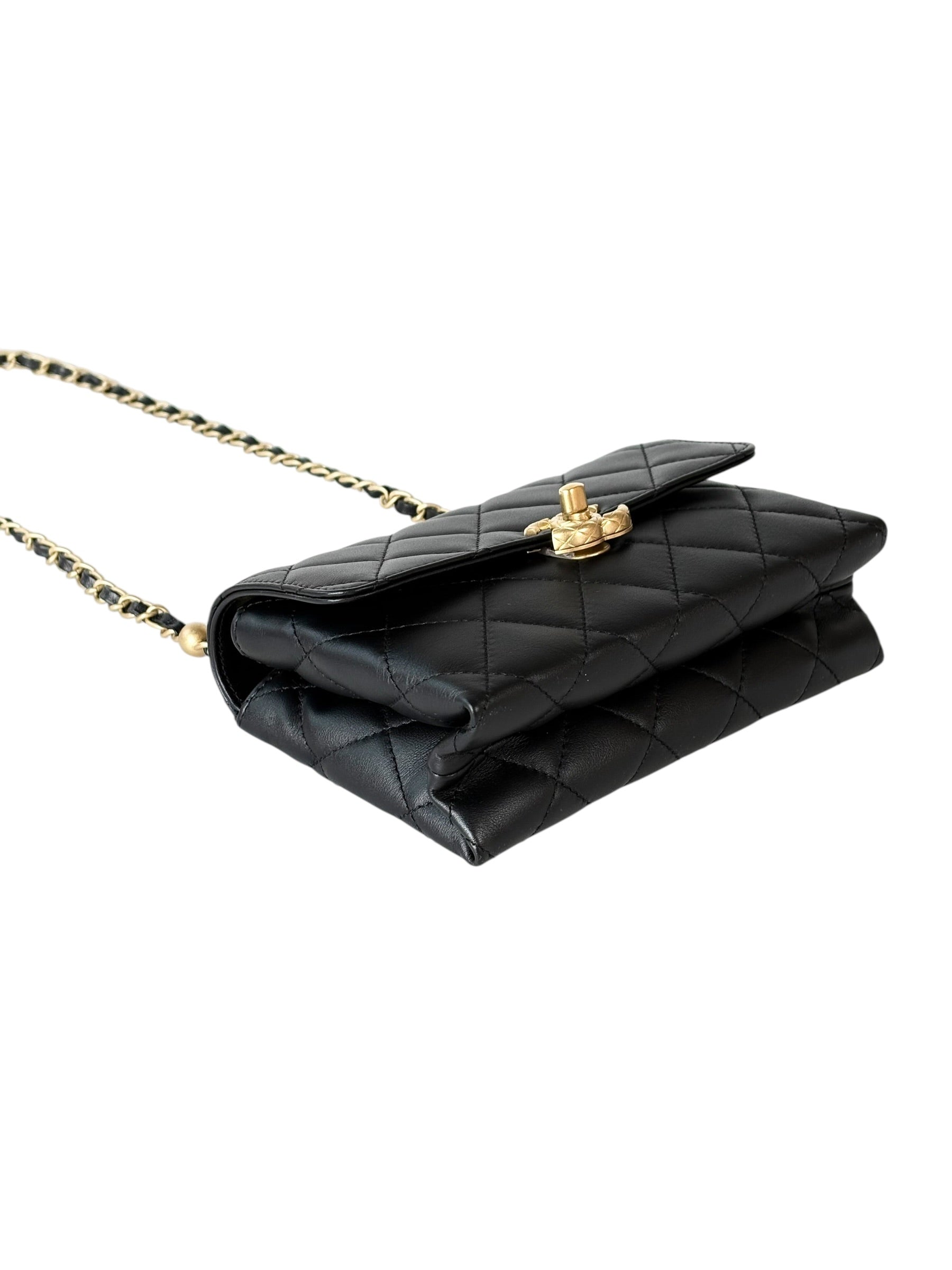 Chanel Black Top Handle Chain Bag